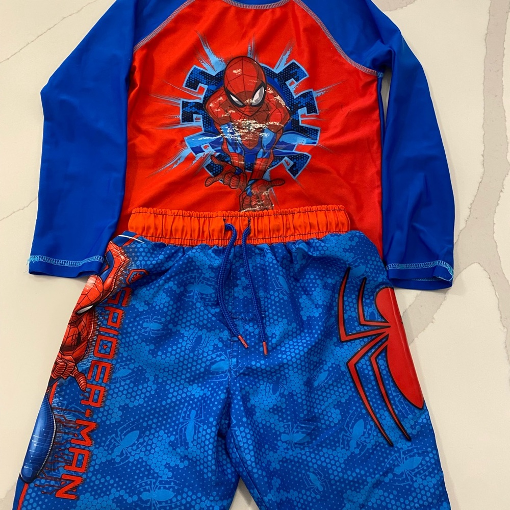 Spider-Man Marvel Swim Shirt and Trunks